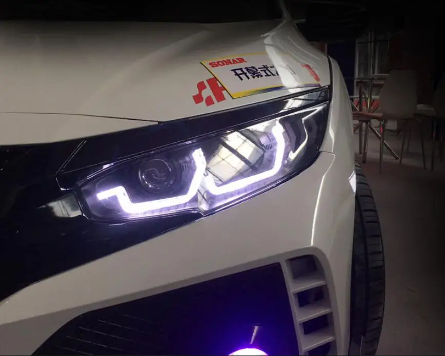 2019y автомобильный бупмер головной свет для Honda Civic автомобильные аксессуары светодиодный DRL галогенный/HID ксенон, противотуманная фара для Civic