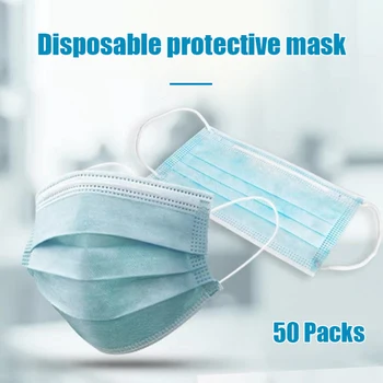 

Disposable 3layers Antiviral Face Masks Safety Earloop Anti-dust Anti-virus Mouth Mask Filter Breathing Safety Protective Mask