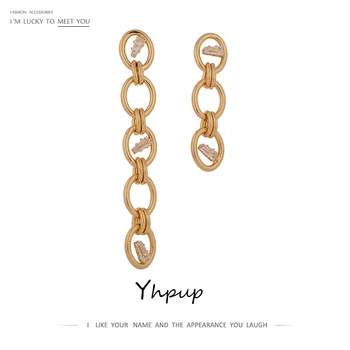 

Yhpup Trendy Irregular Round Dangle Earrings for Women High Quality Shiny Cubic Zirconia Jewelry Geometric Earrings Gift 2020