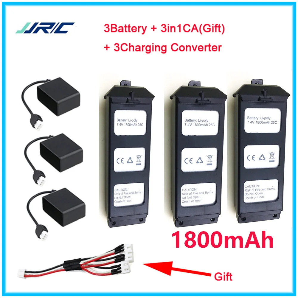 

3PCS JJRC JJPRO X5 Battery 7.4V 1800Mah /2420mAh Li-po Battery For JJPRO X5P RC Drone Quadcopter Spare Part Accessories Charger