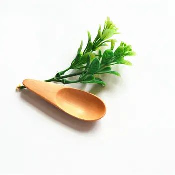 

1PCS Wood Mini Tea Spoon Condiment Scoop Flatware Coffee Tea Small Mini Sugar Spoon Kitchen Gadgets