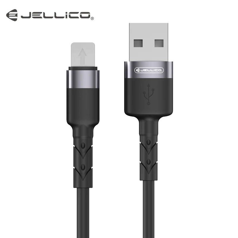 Jellico 1 м мягкий силиконовый USB кабель для iPhone 11 pro Max type C кабель Micro кабель для samsung USB C кабель - Цвет: iPhone black