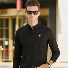 Новая модная футболка поло с длинным рукавом для мужчин, Молодежная мужская хлопковая Повседневная рубашка поло, Мужская брендовая Повседневная деловая рубашка поло 8920