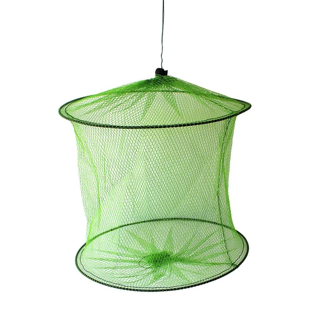 Folding Round Metal Frame Nylon Mesh Crab Crawdad Shrimp Minnow Bait Trap  Cast Fish Net Fishing