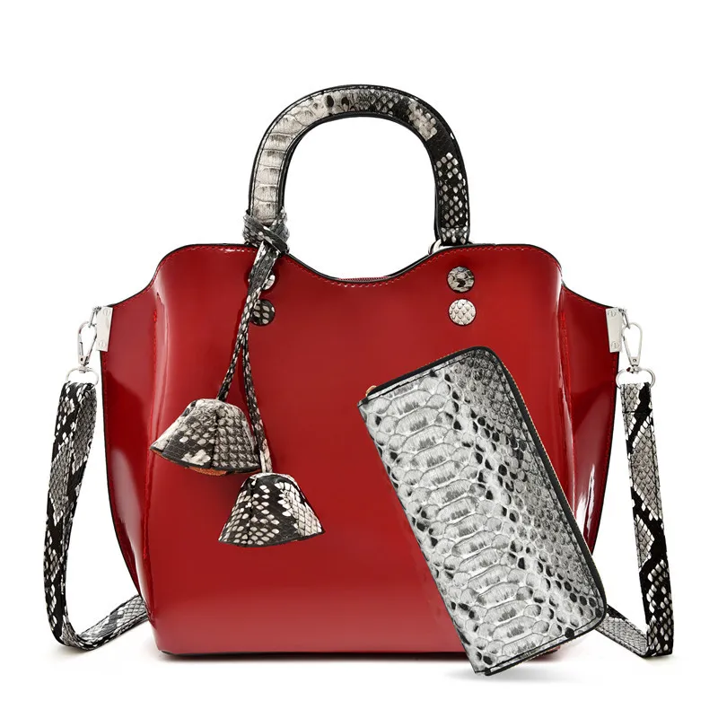 

2019 New Style Fashion Different Size Bags Embossing Patent Leather Bright Surface Shell WOMEN'S Bag Shoulder Diagonal Handbag