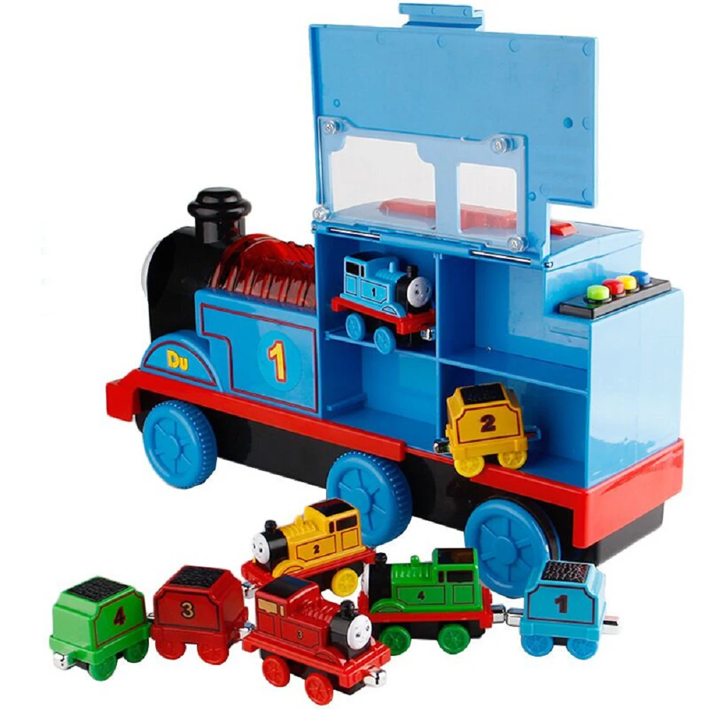 thoma s gift boutique large inertial light train magnetic slide small train color box packaging receive box flash small train