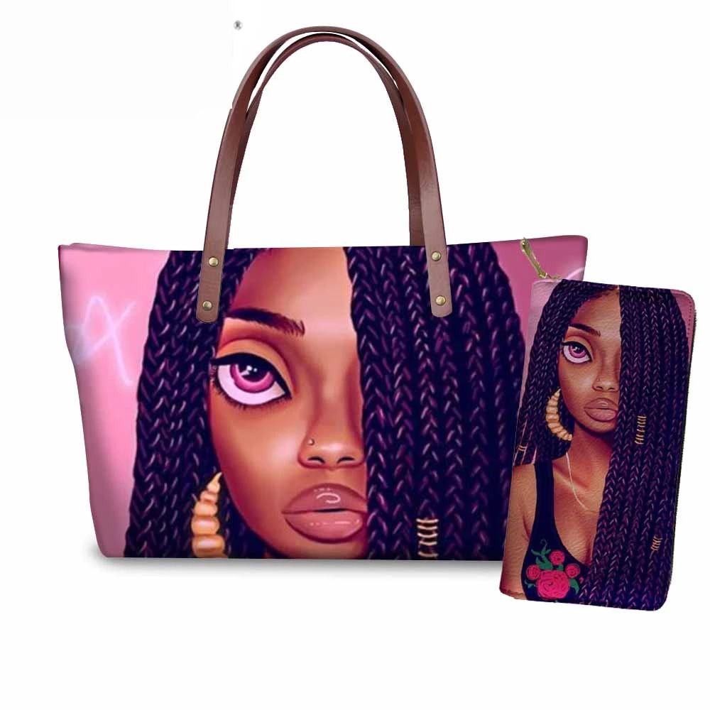 FORUDESIGNS/комплект сумок и сумочек, женская черная художественная африканская сумка с принтом для девушек, женская пляжная сумка-тоут для женщин, сумка на плечо