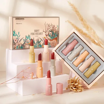 

5pcs/set Korean Style 5 Colors Lipstick Soft Fog Velvet Matte Lipstick Waterproof Long Lasting Lip balm Batom Pintalabios Makeup