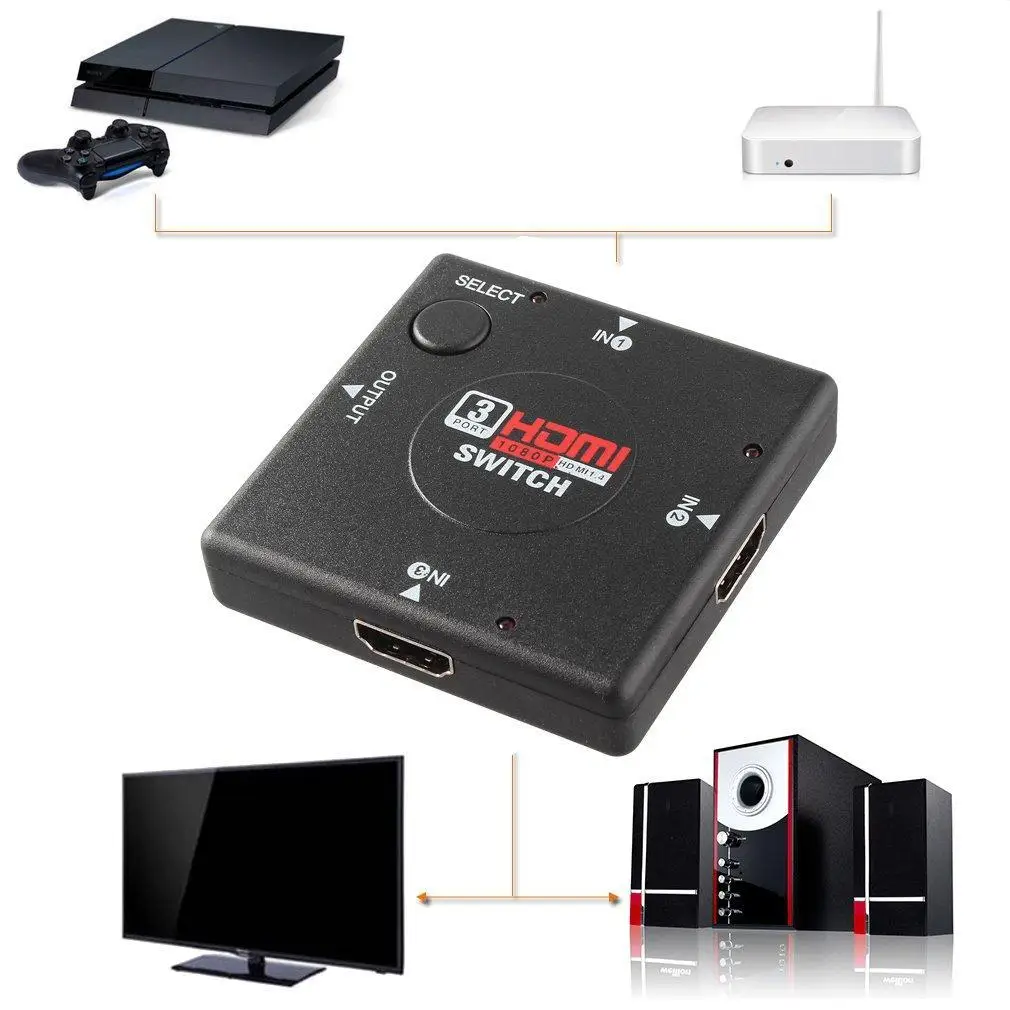 3/5 порт 1080P HDMI Переключатель Селектор Switcher разветвитель концентратор +