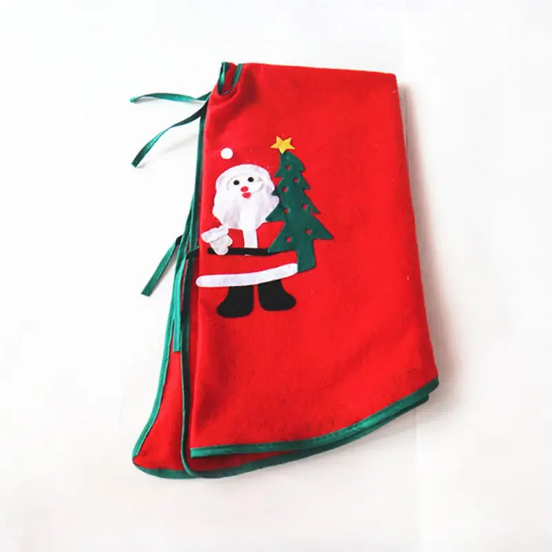 Рождественская елка юбка красная круглая елка юбка с принтом Санта Клауса праздничные украшения для дома Blanket88