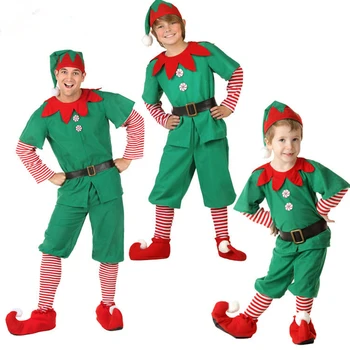 

BINIDUCKLING 2019 Christmas Family Matching Clothes Set New Baby Kid Father Mother Party Outfits Cotton Hat+Dress+Belt+Sock 4PCS