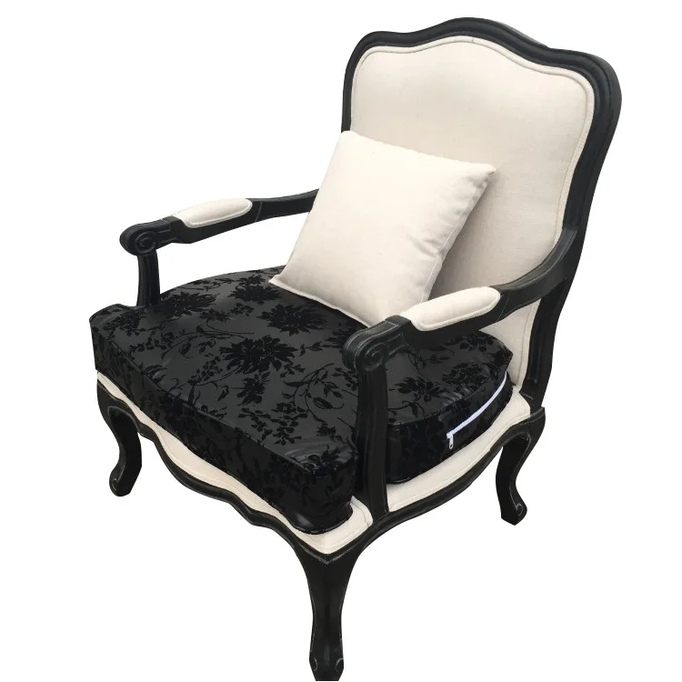 

American Country Retro Single Leisure Sofa European Fabric Bedroom Study Living Room Chair Hotel Solid Wood Tiger Chair