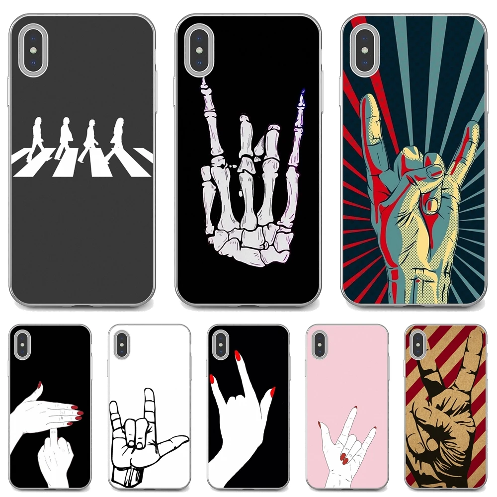 Soft TPU Cover Rock-Hand-Gesture-Sign For Xiaomi mi Redmi Note 3 4 4X 5 6 7 8 8t 9 9s 9t 10 pro lite | Мобильные телефоны и