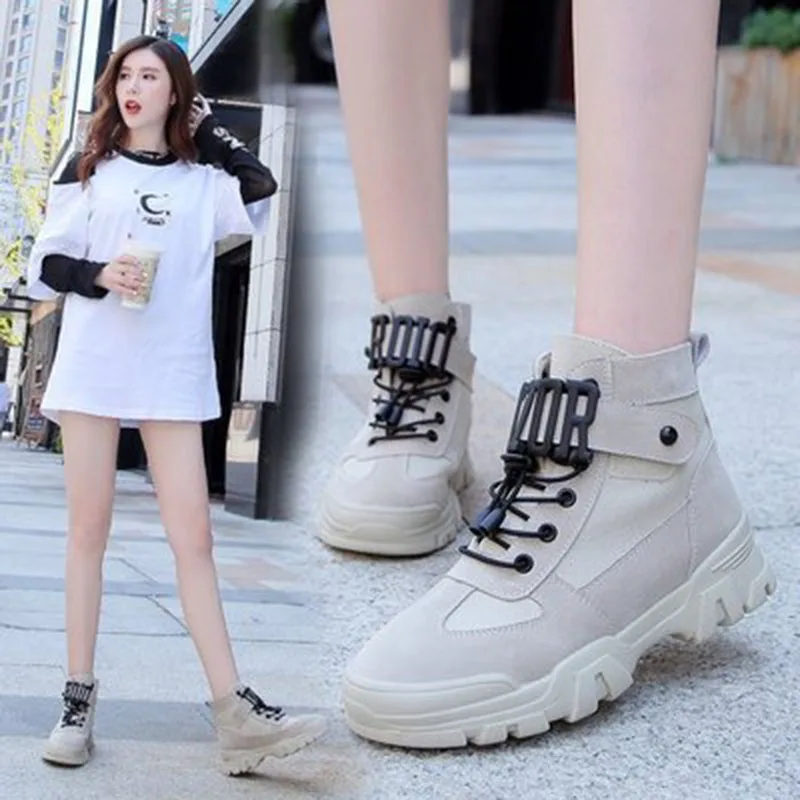 

Autumn and winter 2019 new Korean Martin boots women's all-around short tube women's boots thick bottomed women's nude boots