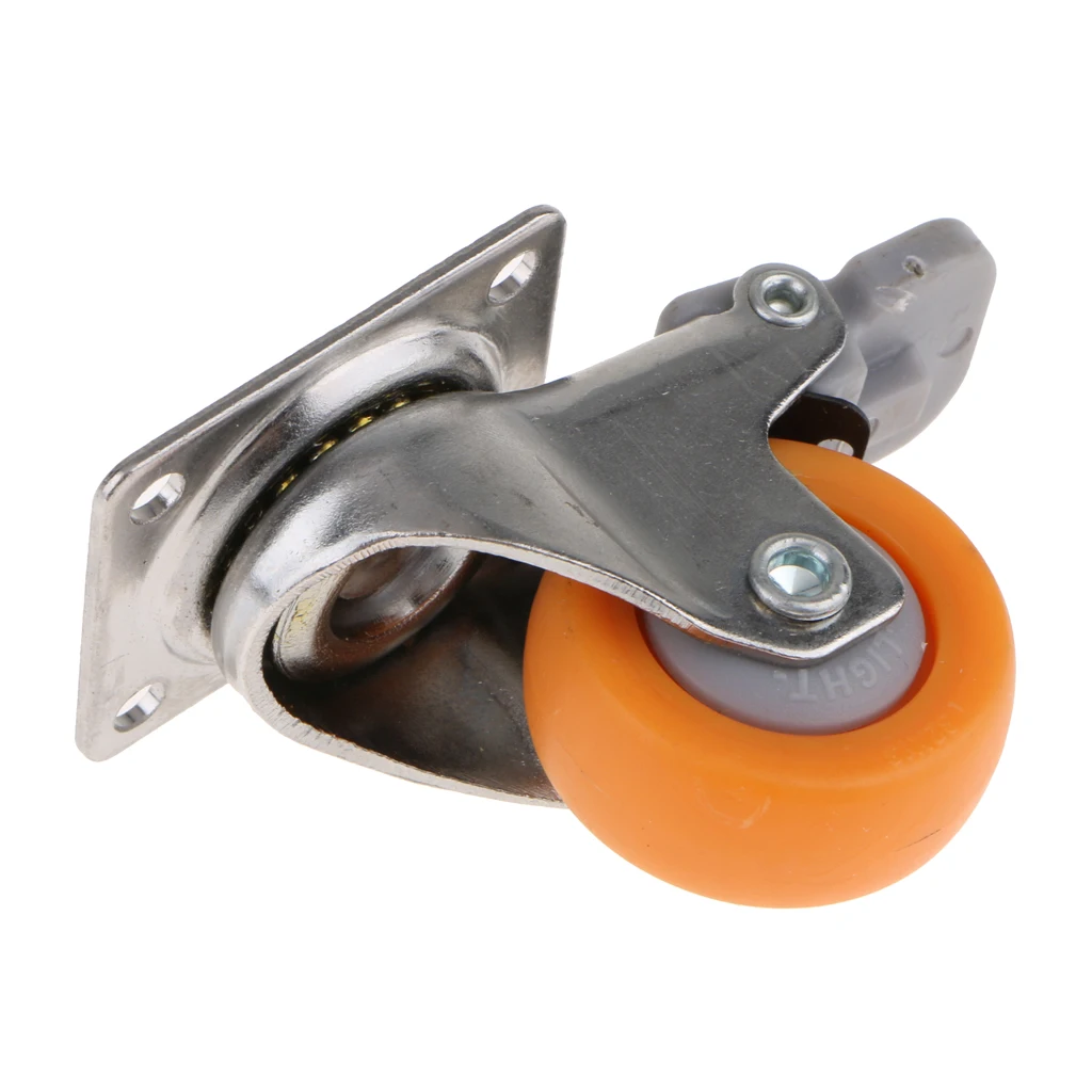 1.25inch Heavy Duty Swivel Caster Wheels 720 Degree Top Plate with Brake 17kg Capacity