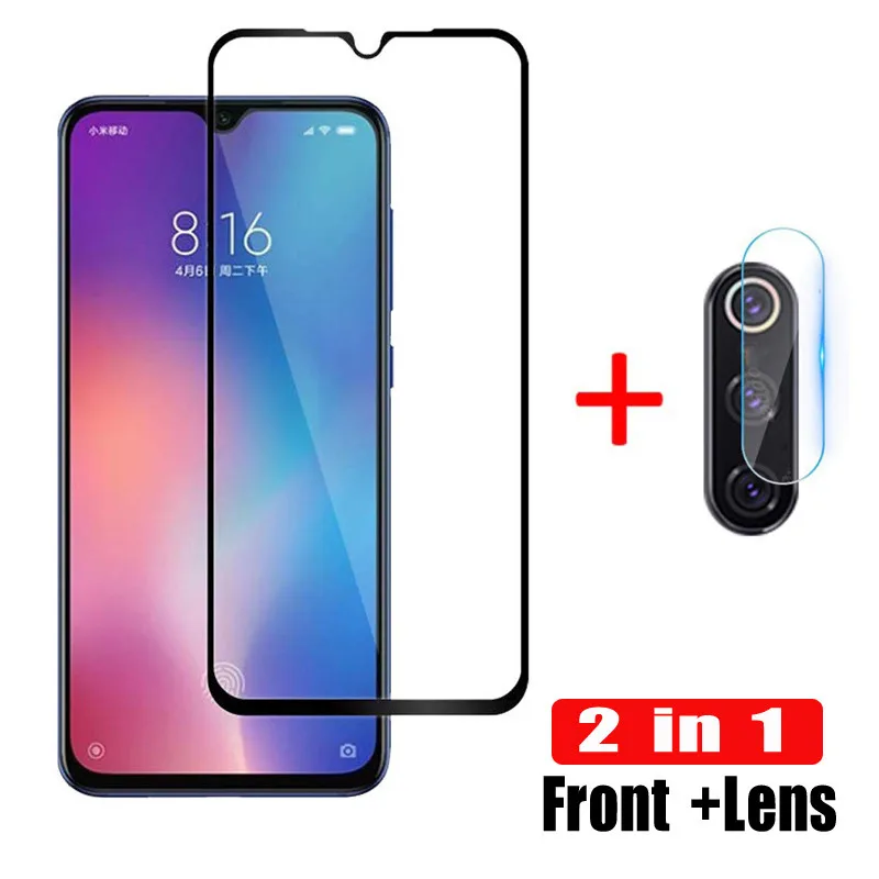 2 в 1 защитное закаленное стекло для Xiaomi mi A3 Lite CC9E 9 SE 9T полная защитная пленка на 8 A2