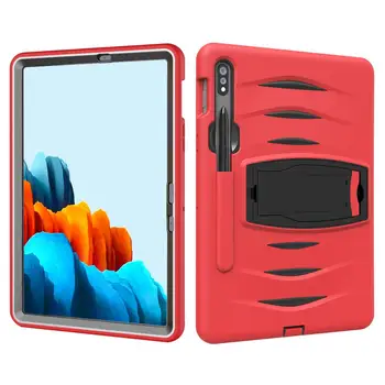 

For Samsung Galaxy Tab S7 11" T870/T875 Cover Kids Safe Shockproof Heavy Duty Silicone PC Color Ripple Tablet Protection Case