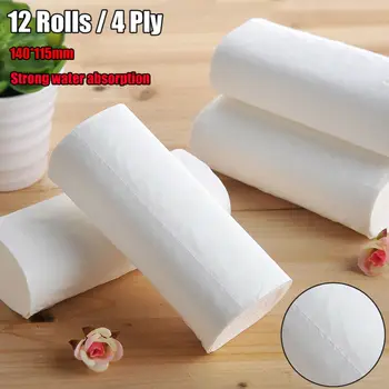 

12 Rolls 4Ply White Tissue Paper Water Absorption Bathroom Home Wholesale Soft