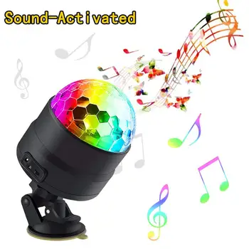 

Disco Ball Party Light Portable Rotating Lights Sound Activated LED Strobe Light Laser Projector USB plug in for Car