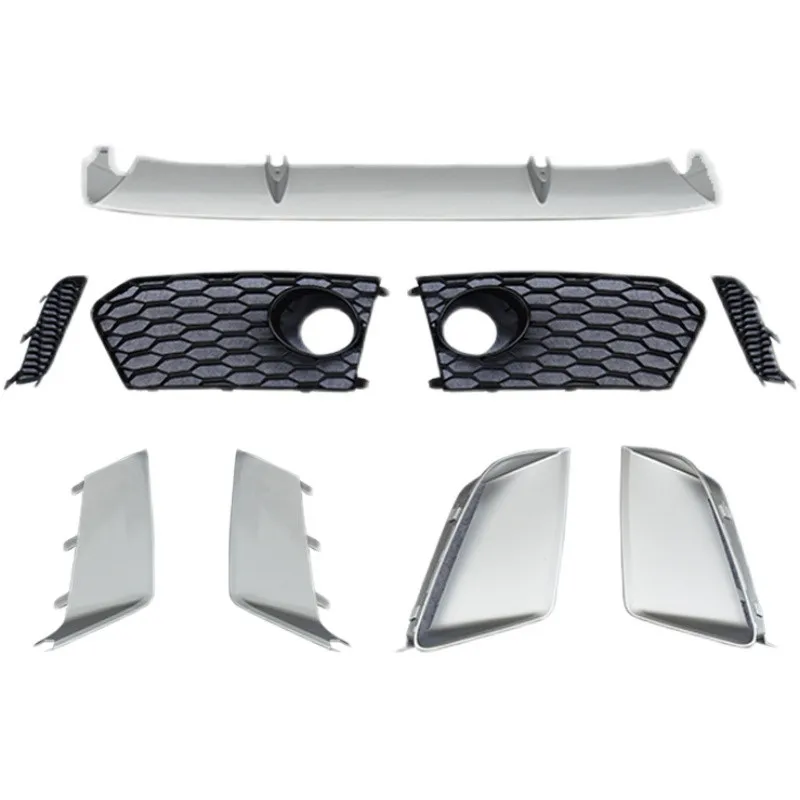 Car Front bumper Lip Fog Lamp Wind Knife Cover Trim car exterior accessories car grill mesh for Audi A6L A7 RS6 RS7 09-18