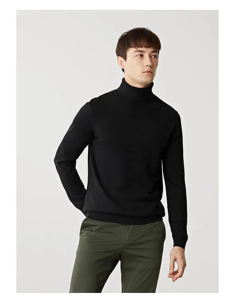 High-Neck Sweater Men Pullovers Quality Male Turtlenck Pullover Men Autumn Winter Thicken Turtle-neck Sweaters Mens MuLS Brand 9