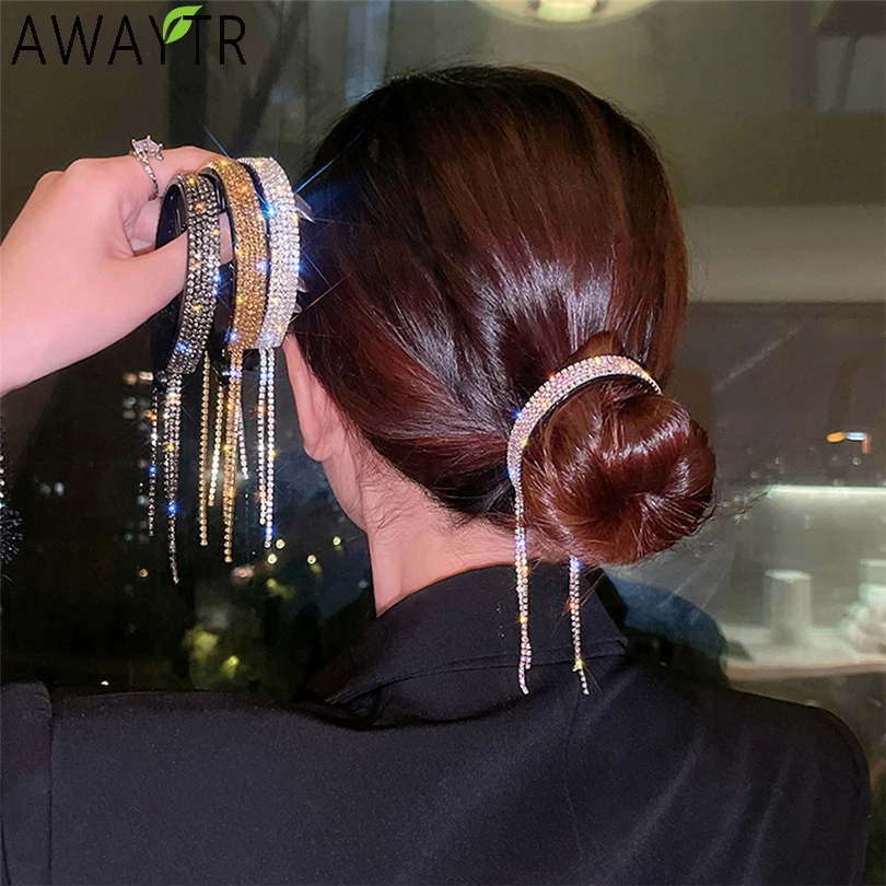 Tassel Ponytail Buckle Luxury Bud Hair Device Rhinestone Headband Ball Hairstyle Decoration Clips Headwear Accessories |