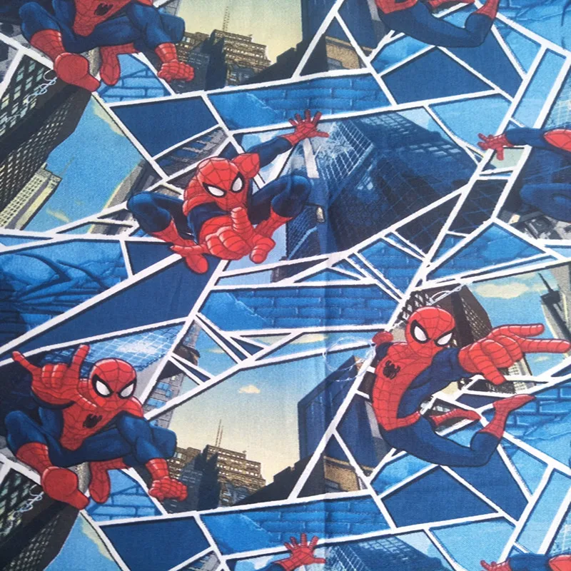 105 см Ширина Человек-паук и паук синий хлопок ткань для мальчика одежда постельные принадлежности набор домашний текстиль наволочки сумки DIY-BK742