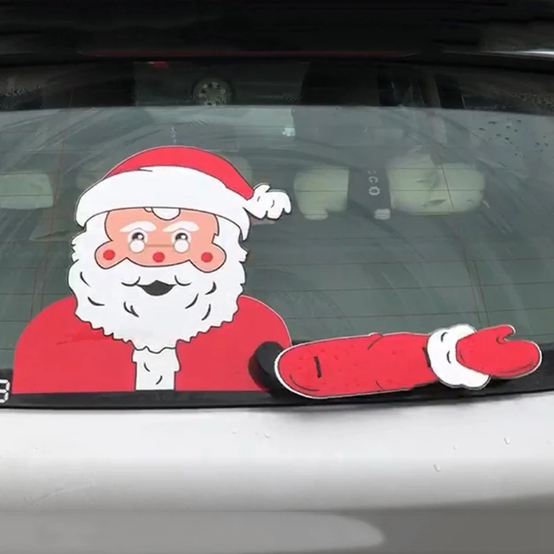 Xmas Car Stickers Car Rear Windshield Decals Christmas Decoration Waving Wiper Stickers Car Styling Rear Window Wiper Stickers