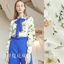 137 см широкая жаккардовая шелковая ткань метр натуральный 14 мм шелк крепдешин ткань платье из жаккардовой ткани шелковой ткани