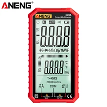 Multimetro digitale a gamma automatica true-rms ANENG con test di diodi di frequenza di temperatura di continuità di capacità Amp Volt Ohm