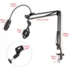 Multifunction Shockproof Microphone Holder Bracket with Double Layer Microphone Pop Filter and Table Clip LiveSpeaking Recording ► Photo 2/6