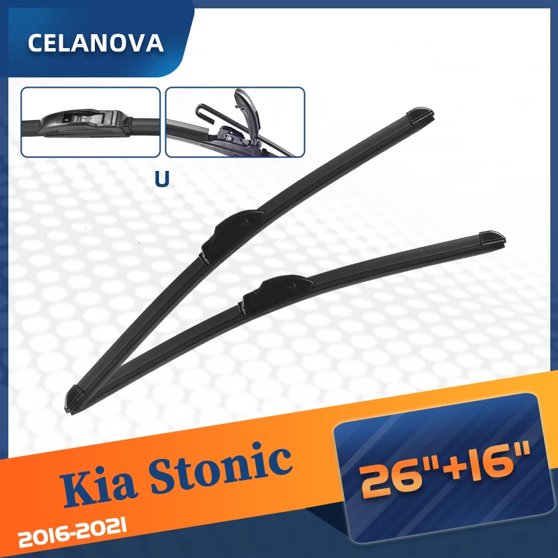 

Щетка стеклоочистителя CELANOVA для Kia Stonic 2016-2021, 26 + 16 дюймов, бескаркасные резиновые стеклоочистители