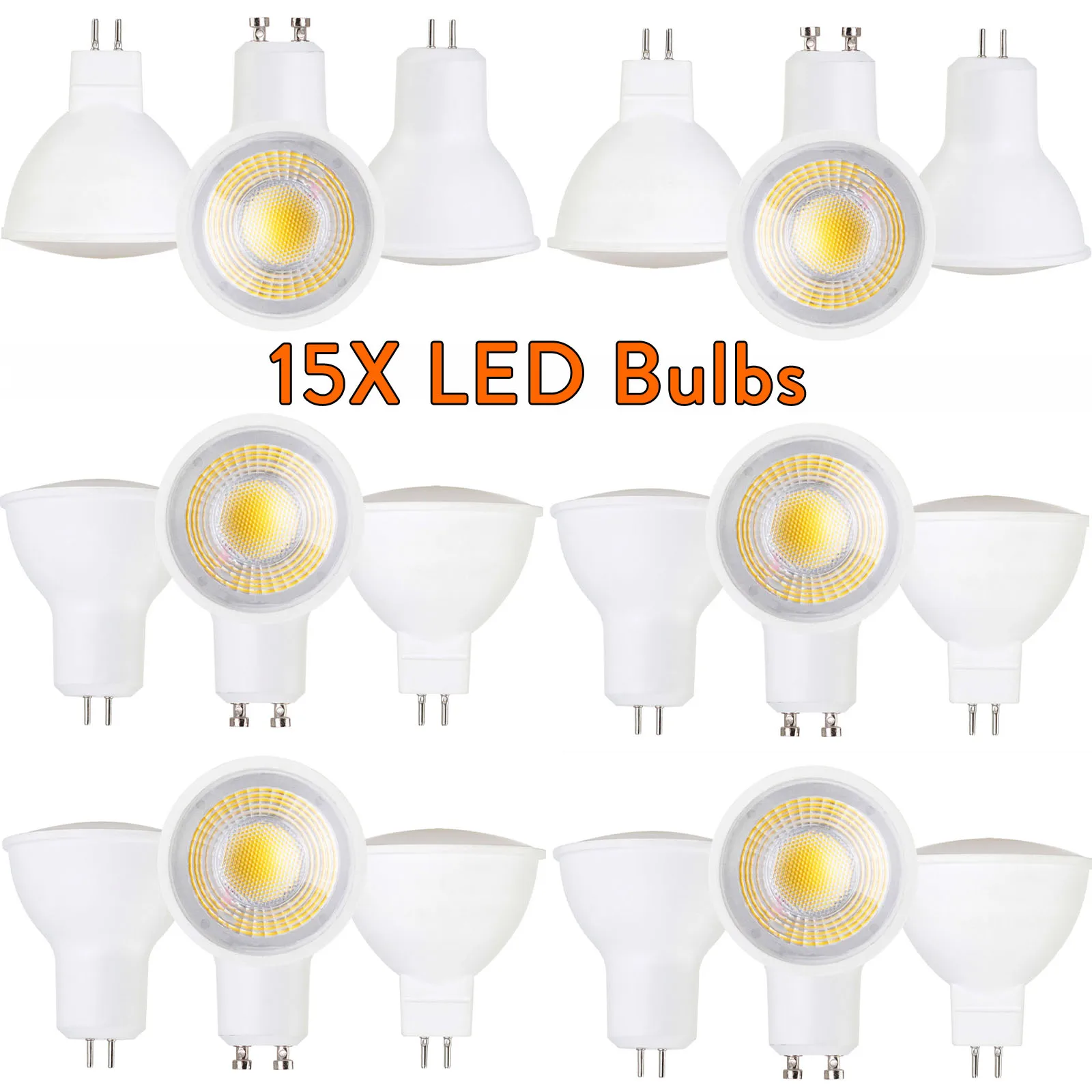 15x lampadas led cob holofotes mr16 gu10 gu5 3 5w 7w lampada spot light bulb brilhante