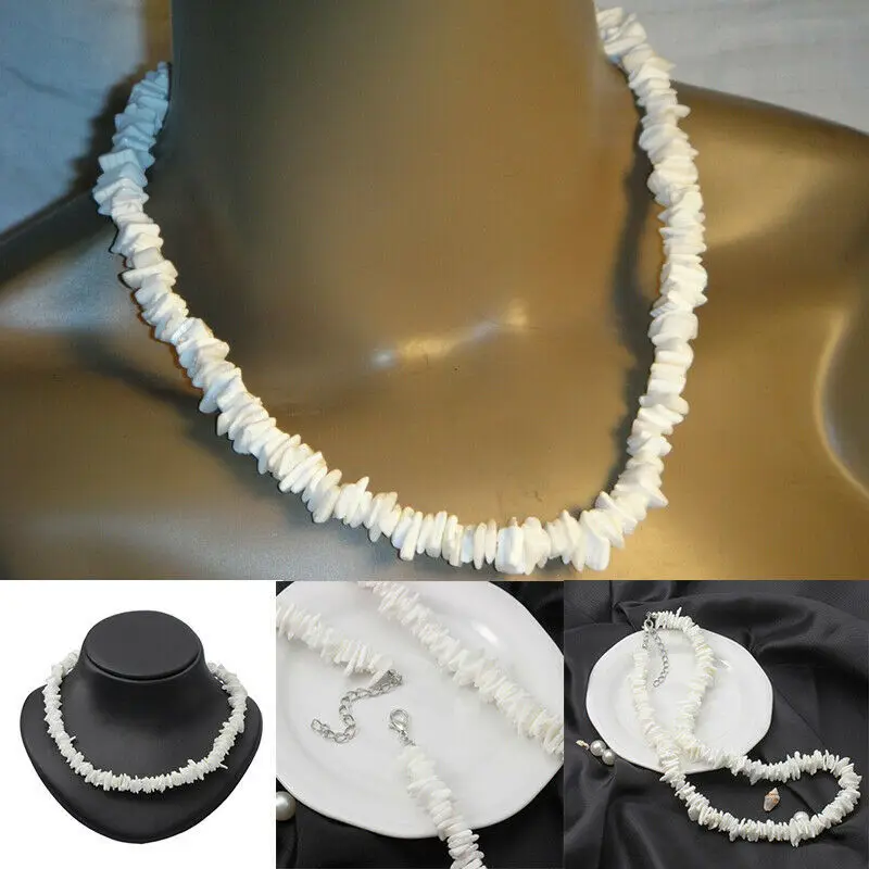 

White Chipped Cowrie Sea Shell Necklace for Women Choker Shells Necklace Seashell Beach Jewelry Gifts Bijoux Femme