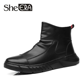

She ERA Men's Casual Thick Shoes Men Autumn Winter High Shoes Korean Version Trend Boots Manufacturers Supply Boot with Zipper