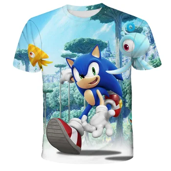 

2020 Summer T-shirt Sonic the Hedgehog Casual T shirts Cartoon Baby 3D Boys t shirt Fashion Breathable Kids Clothes shirts