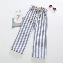 INS/Лидер продаж; детская одежда в европейском и американском стиле; сезон осень; брюки в полоску для больших мальчиков; брюки с завязками для девочек