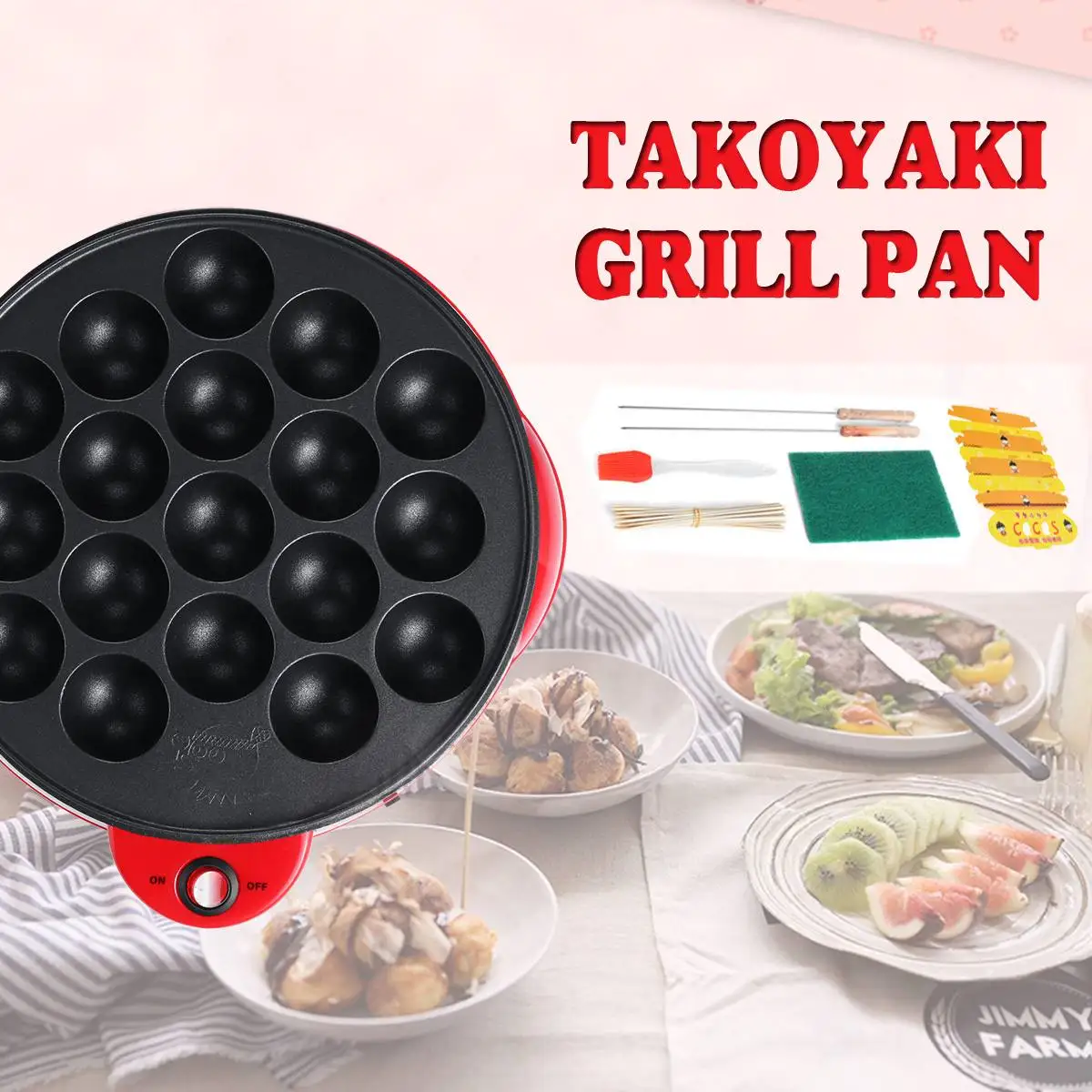 Профессиональный 18 отверстий Осьминог мяч производитель Takoyaki машина для выпечки электрическая мини-плита Плита Гриль сковорода 650 Вт