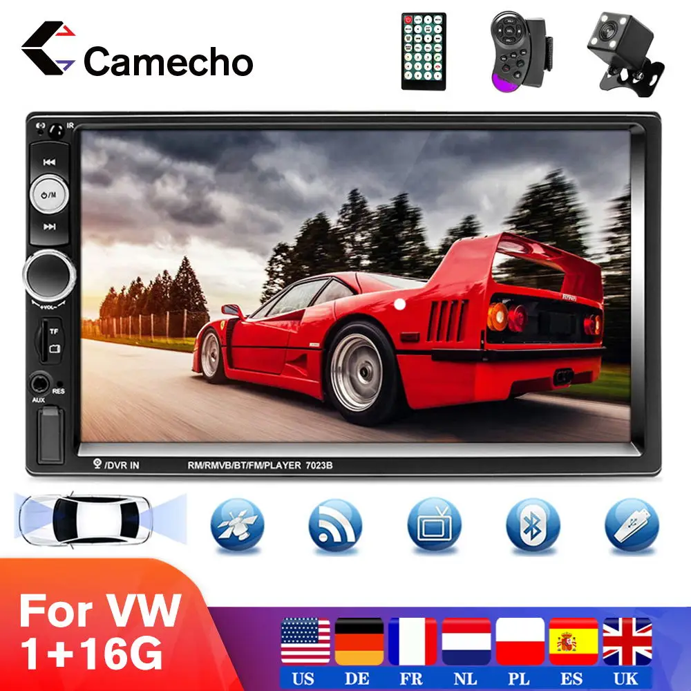 

Camecho 2 Din Car Radio Stereo Multimedia Navigation Player Mirror Link Car Stereo For VW Skoda Passat Support Rear View Camera