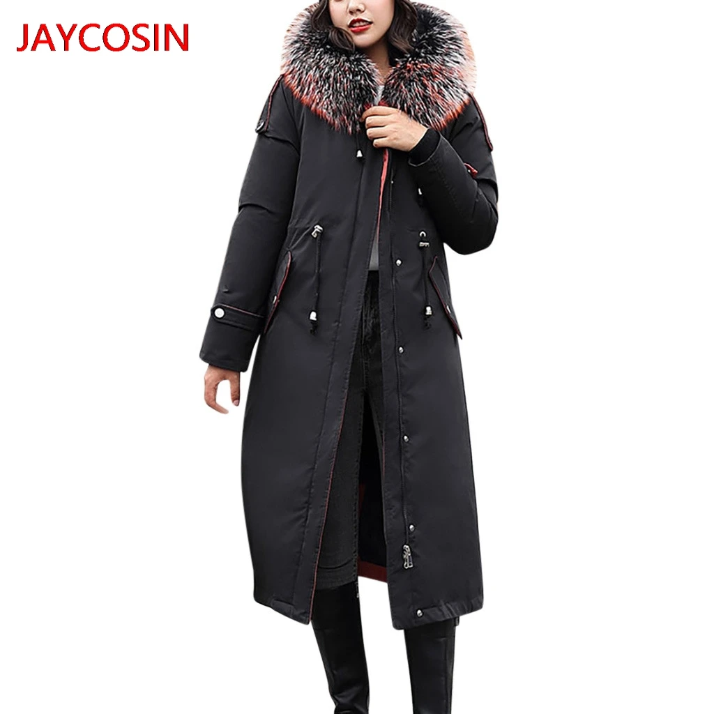 JAYCOSIN женские парки Женские однотонные повседневные толстые зимние теплые свободные удлиненный верхний жакет Новое поступление L4008029