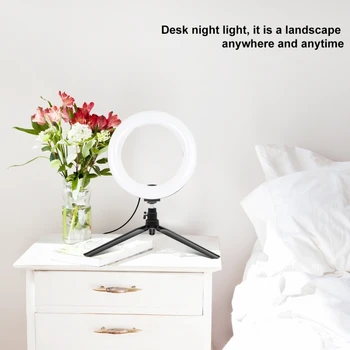 

PULUZ Desktop Tripod Mount + USB Dimmable Dual Color Temperature LED Curved Light Ring Vlog Selfie Photography Lights with Clamp