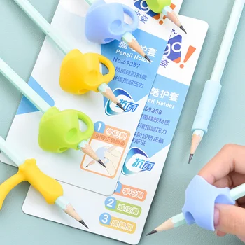 

1Pack Silicone Pencil Grips Children Study Antibacteria Correct Posture Relieve Finger Pressure Pen Holder Soft Non-slip 69357