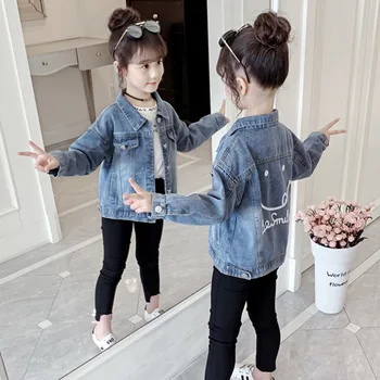 

Girls' Jean Jacket Autumn Clothing 2020 New Style Korean-style Children Western Style Autumn Girl Childrenswear Spring and Autum