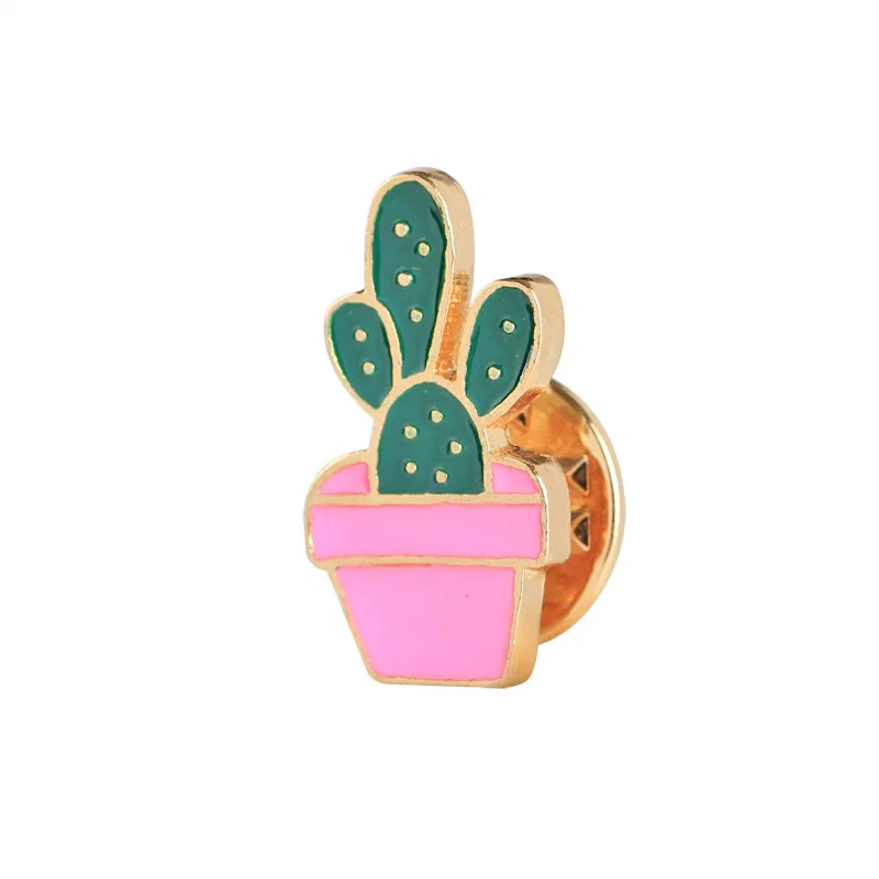 

36PC Cartoon Cactus Brooches Cute Mini Plant Pot Enamel Women Denim Jackets Lapel Pins Hat Badges Kid Jewelry Accessories Hot