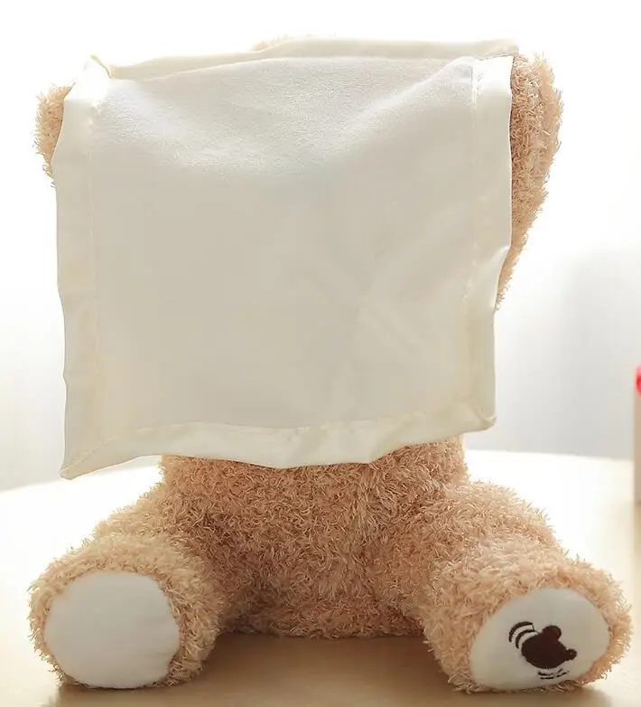 30 см Boo Peek слон и плюшевый медведь мягкая плюшевая кукла животного играть музыка слон развивающие игрушки подарок для детей - Color: bear