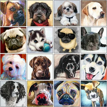 

Yikexin Diamond Painting Cute puppy animal 5D DIY Full Diamond Embroidery Rhinestone Picture Cross Stitch Kit Home Decor