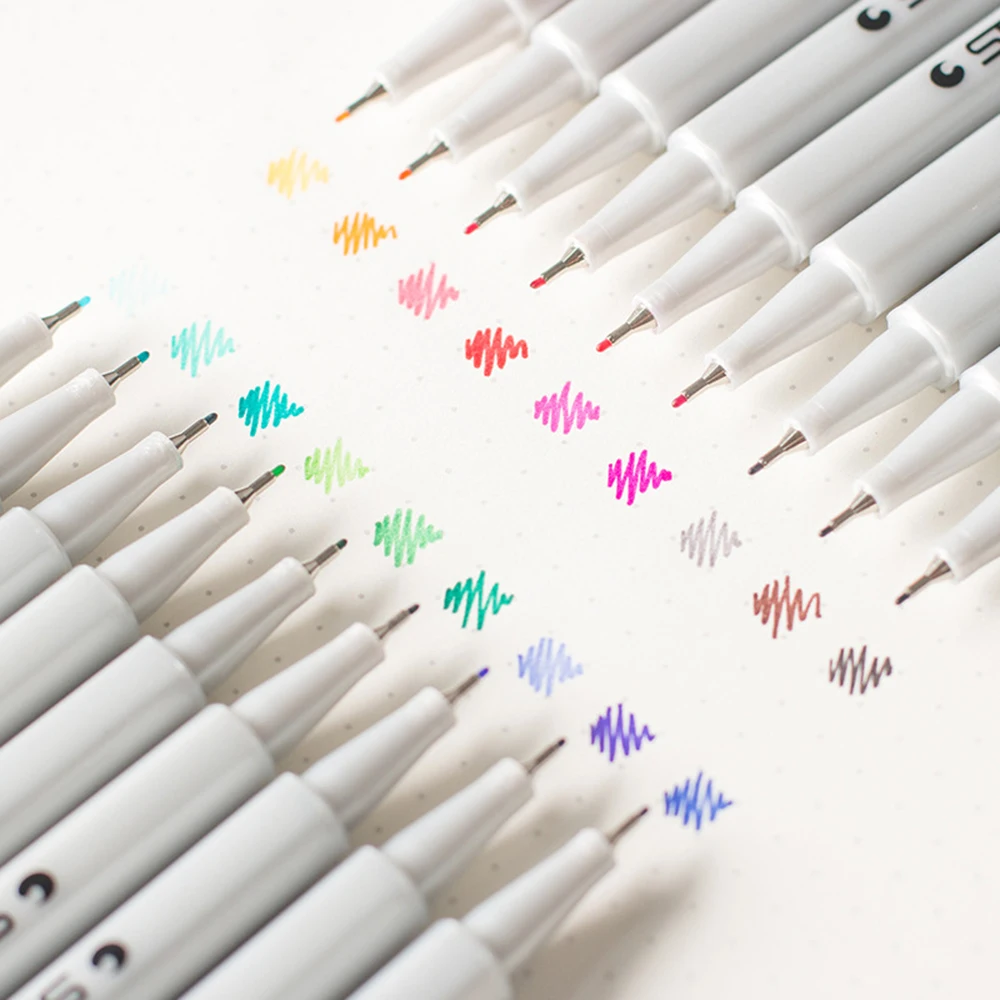 17 Colors 0.4mm Fine Line Drawing Pen for Manga Cartoon Advertising Design Water Color Pens Stationery Office School Supplies