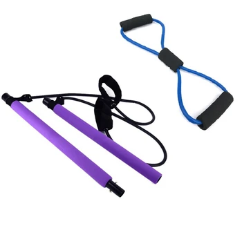 

Pilates Bar Kit with Resistance Band-Yoga Exercise Pilates Stick-Portable Home Gym Workout Package