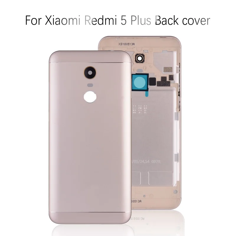 Задняя крышка корпуса для Xiaomi Redmi 5 Plus задняя крышка батарейного отсека с боковой кнопкой Замена объективов камеры