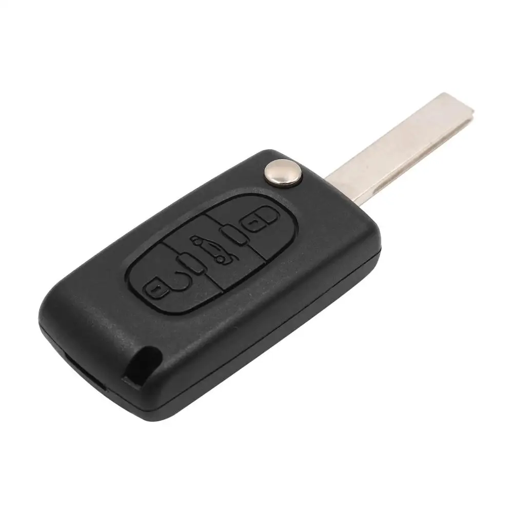 Key Case Auto 2 Buttons Uncut Insert Key Fob Case Remote Control Shell Car Accessories for Peugeot 106 107 206 207 306 307